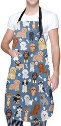 Sweetshow Cute Dog Apron with 2 Pockets and Adjustable Neck Waterproof Kitchen by Sweetshow