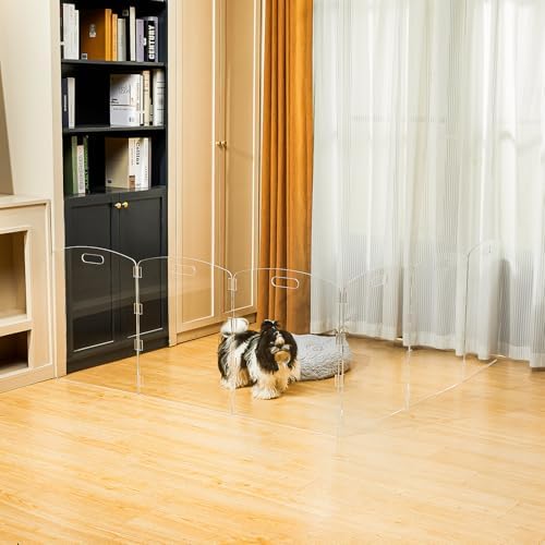 Modern Frame Clear Acrylic Freestanding Pet Gate - Image 5