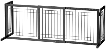 Bonnlo Free Standing Dog Gate, Metal Adjustable Pet Fence Indoor, Christmas by Bonnlo