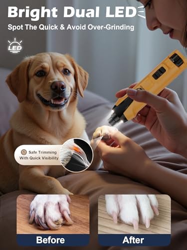 Casfuy 6-Speed Dog Nail Grinder – 50%+ Boost Power Dog Nail Trimmers Quiet - Image 5