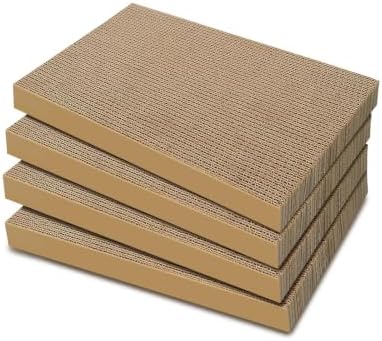 Cat Scratcher 4-Pack Refills, Large Cardboard Pads by AGYM