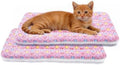 Mora Pets Cat Bed Ultra Soft Dog Crate Pad Star Print 2 Pack 18 inch Pink by MoraPets