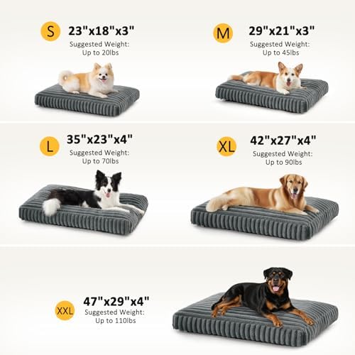 XL Dog Bed, Flat Pet Beds with Removable Washable Cover, Pet Mat Cute Dog Crate - Image 5