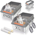 2PACK Stainless Steel Sifting Litter Box by Yoochee