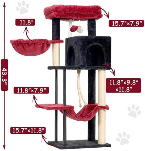 Gitelsnour Cat Tree, 43.3'' Cat Tower - Image 7
