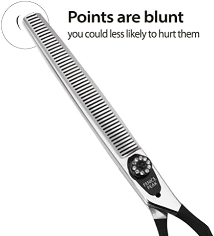 7.0'' Dog Thinning Scissors For Grooming 440C Stainless Steel Black Non-Slip - Image 4