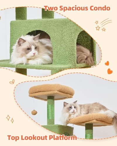 Taoqimiao Cactus Cat Tree, 67 in Tall Cat Tower - Image 3
