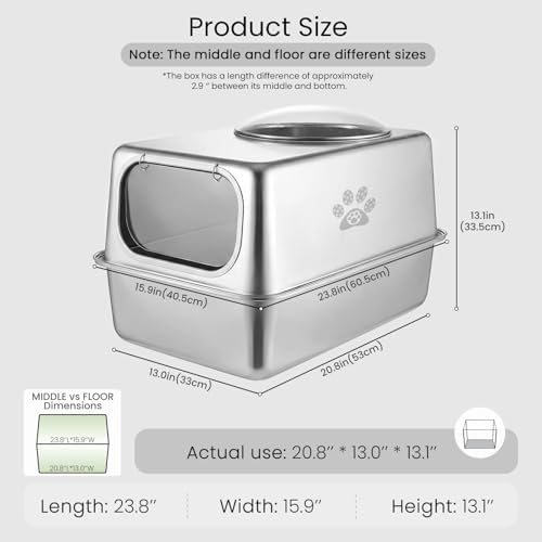 Enclosed Stainless Steel Litter Box - Image 2