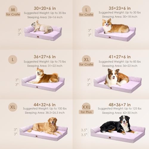 EHEYCIGA Memory Foam Dog Bed for Crate, L Plus Orthopedic Dog Bed - Image 2