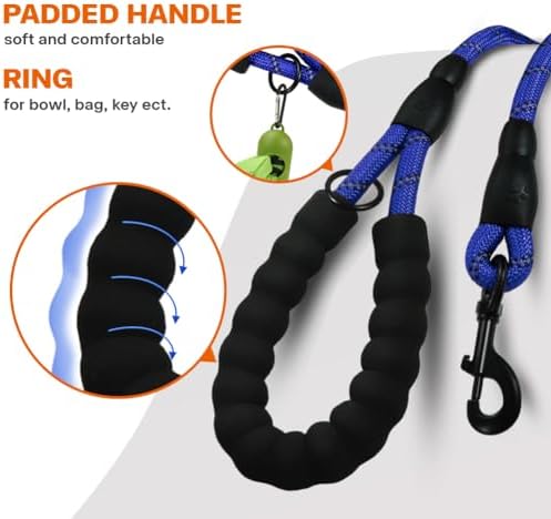 Taglory Rope Dog Leash for Medium Large Dogs, 4 FT Padded Handle - Image 4