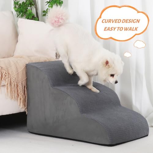 Aodisman Dog Stairs for Small Dogs and Cats, 3-Step Pet Ramp for Bed & Couch - Image 5