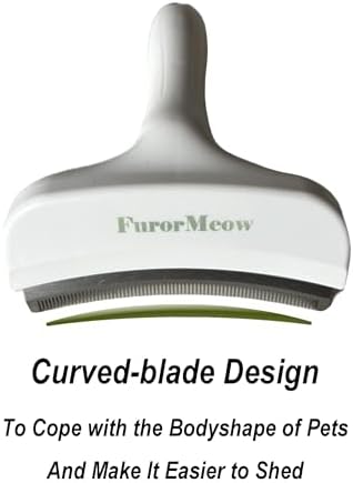 Pet Deshedding Tool with Curve Blade, Cat Grooming Brush, Tight V-shaped Teeth - Image 2