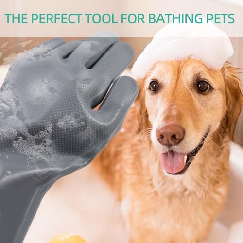 Dog Washing Gloves- Long Sleeved Pet Grooming Gloves - Image 2