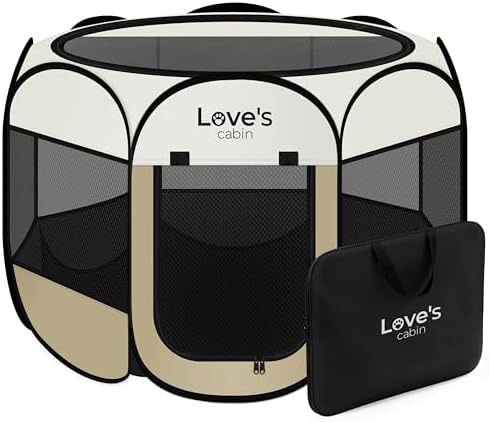 Love's cabin Pet Puppy Dog Playpen, Medium Dog Tent Crates Cage Indoor/Outdoor by Lovescabin