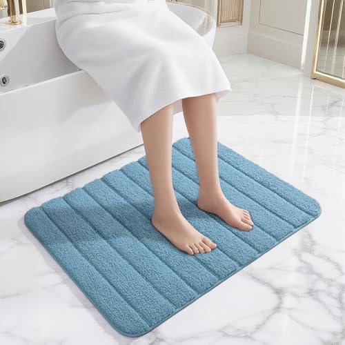 AROGAN Luxury Bathroom Rugs 24x36 Inch，Thick Bath Rug Non Slip, Aqua Blue - Image 3