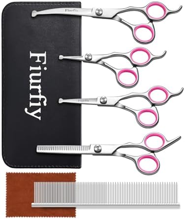 Furry Professional Pet Grooming Scissors - 6 in 1 Curved Scissors by Unknown