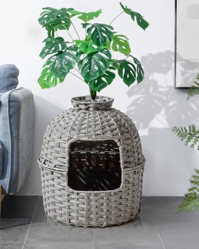 SETVSON Cat Litter Box Plant Enclosure, Hidden PE Rattan Litter Box - Image 2