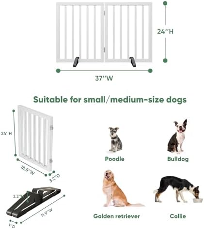 Dog Gate for Doorways, Foldable Dog Gate Indoor, Pet Gates for Doorways Bedroom - Image 2