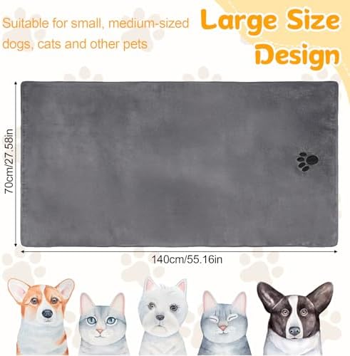 55 x 27.6 Inch Dog Towels for Drying Dogs, Absorbent Microfiber Dog Towel - Image 2