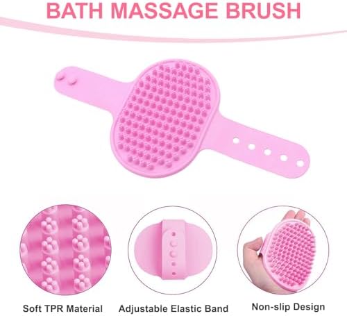 3PCS Pink Dog Bath Kit with Bath Gloves, Shoe Covers - Image 3