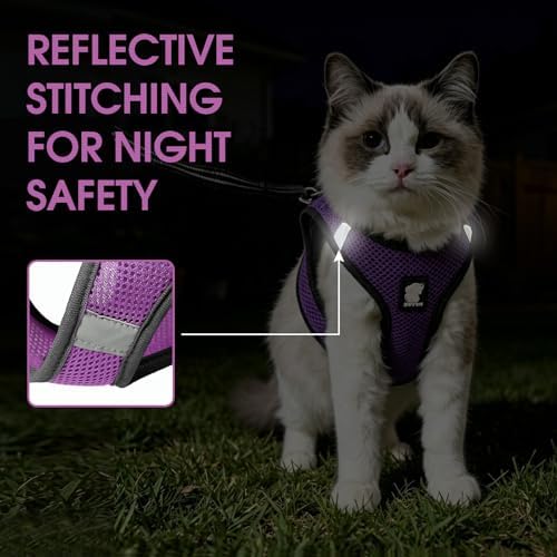 Heywean Cat Harness and Leash Escape Proof, Soft Breathable Mesh Kitty Walking - Image 4