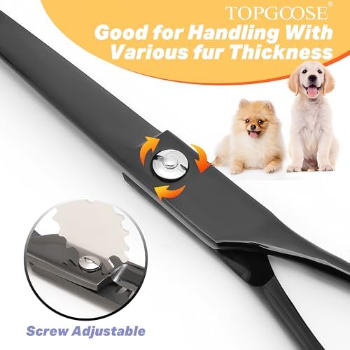 7.5'' Dog Straight Scissors for Grooming 440C Stainless Steel Professional Pet - Image 4