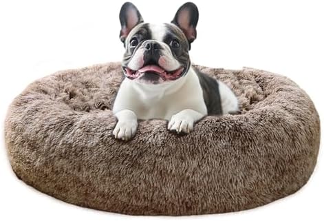 JOLLYVOGUE Calming Dog Beds Large Sized Dog, 36in Donut Washable Large Pet Bed by JOLLYVOGUE
