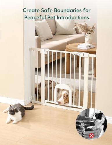 Babelio 36" Tall Pet Gate with Cat Door, CatPrivilege III - Image 5