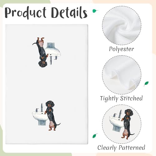 Dachshund Hand Towel, 6 Pack Soft Polyester Towels - Image 3