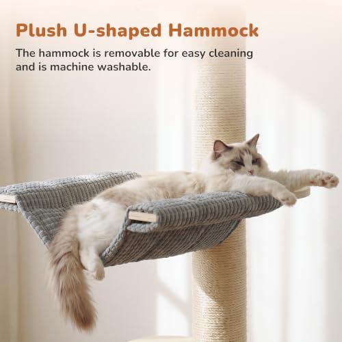 NUNU LAB 69’’ Modern Cat Tree for Large Cats, Wood Cat Tree Tower - Image 5