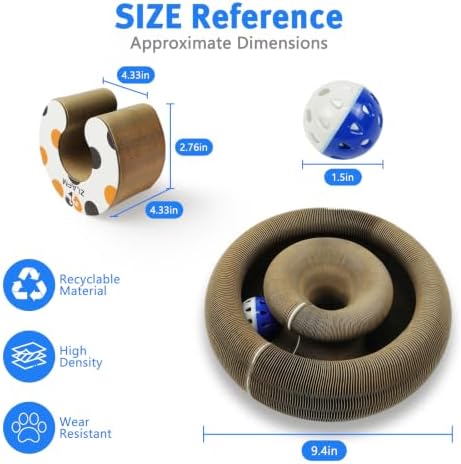 Cat Scratcher Cardboard, Kitty Curls Cat Toy - Image 2