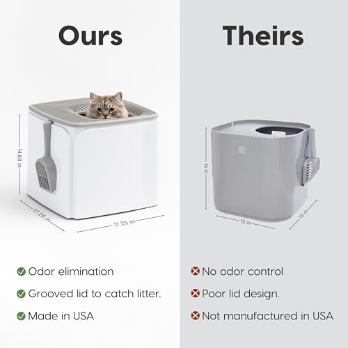 IRIS USA Large Top Entry Cat Litter Box, Hooded Privacy - Image 2
