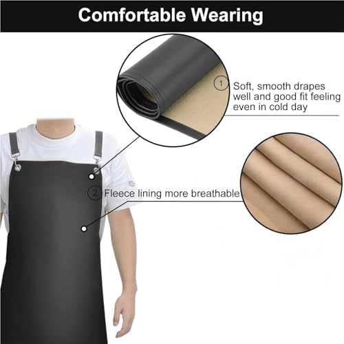 SHEOMERN Waterproof Rubber Apron, Lab Work, Dog Grooming Black - Image 6