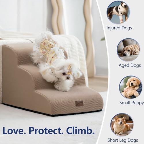 GoGoBunny Ramp Dog Stairs for Couch Sofa and Chair 11.8" H, 2-Step Pet Steps - Image 4