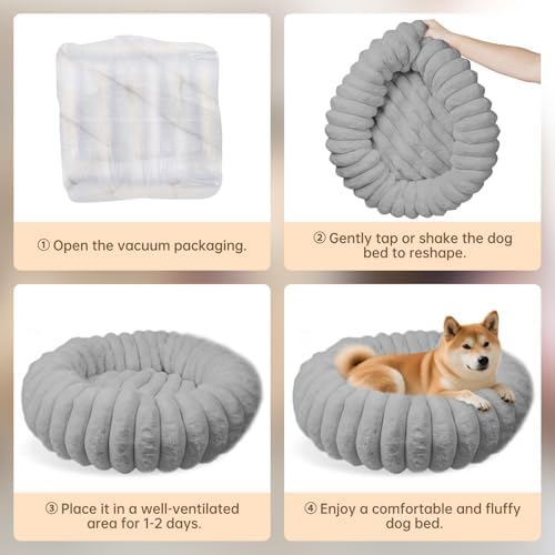 Donut Small Medium Dog Bed Washable Kitty & Puppy Bed, 28ins Grey - Image 6