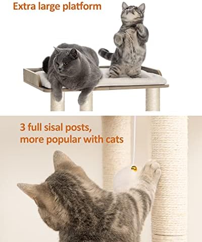 FourFurPets Modern Cat Tree for Large Cats, Full Sisal Cat Scratching Post - Image 4
