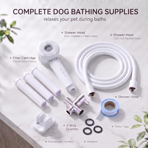 Dog Shower Attachment with 1-Year Filter Supply & 3 Modes - Image 2