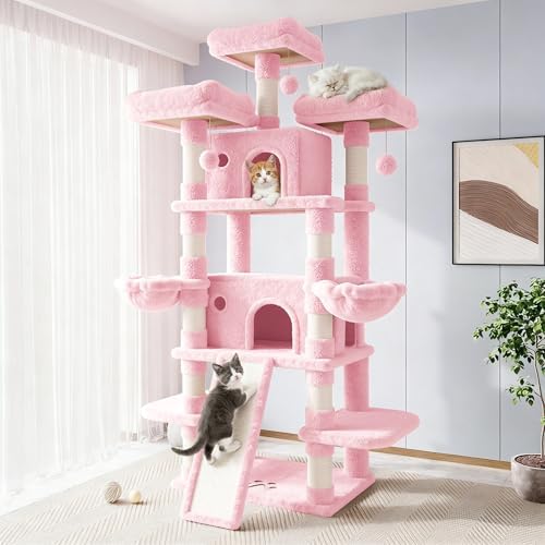 Allewie 82 Inches Large Cat Tree/House/XXL Tall Cat Towers by Allewie
