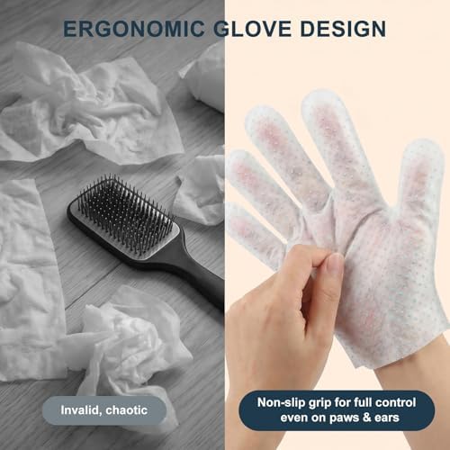 4-in-1 Pet Grooming Glove Wipes – Deshedding, Massage & Coat Care – Removes - Image 7