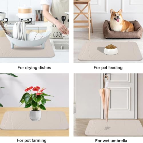 Extra Large Stone Bath Mat, 2 Pack Diatomaceous Earth Shower Mat, Non-Slip - Image 7
