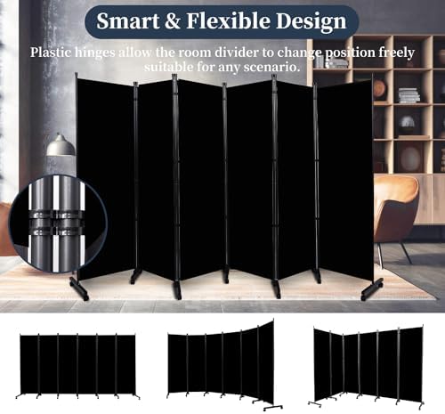 Room Divider 6 Panel-132''Wide Folding Privacy Screen, Large Partition Wall - Image 6