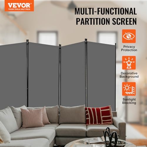 VEVOR Room Divider, 4 Panel Room Divider, Freestanding Room Partitions - Image 2