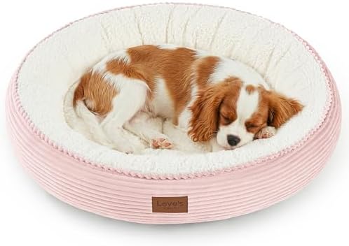 Love's cabin Round Donut Cat and Dog Cushion Bed, 30in Pet Bed by Lovescabin