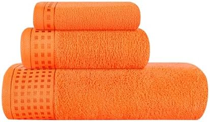 GLAMBURG Ultra Soft 3 Pack Cotton Towel Set, Contains a Bath Towel 28x55 inch by GLAMBURG