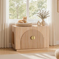 Amunrbrek Cat Litter Box Enclosure Furniture, 31.5" Arched Fluted Cabinet by Amunrbrek