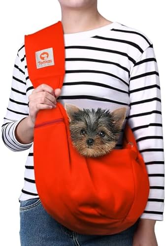 Tomkas Small Dog Cat Sling Carrier Puppy Purse Travel Wrap Soft Crossbody Pet by TomkasFORTHELOVEOFPALS