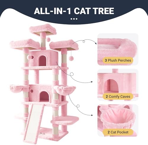 Allewie 82 Inches Large Cat Tree/House/XXL Tall Cat Towers - Image 6