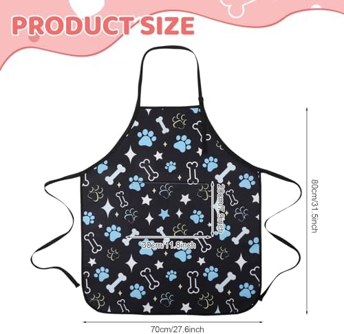 4Pack Dog Grooming Aprons with 2 Pockets Adjustable Grooming Smock - Image 2