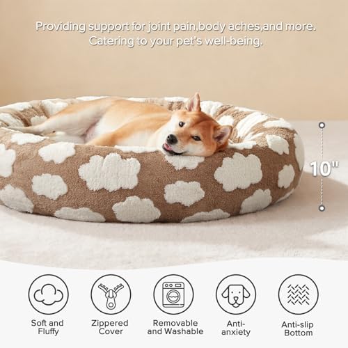JOEJOY Jacquard Donut Round Large Sized Dog Bed - Image 2