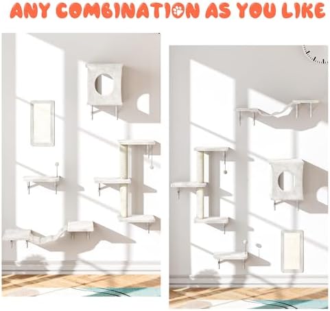 NUNU LAB Cat Wall Shelves Set, Scratching Post, Wall Shelves - Image 3